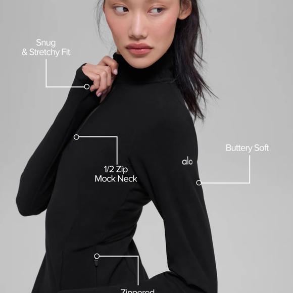 ALO yoga Alosoft 1/2 Zip Rapid Pullover NWT $108 Retail! SIZE Medium - Picture 10 of 10